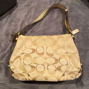 Coach beige/gold purse